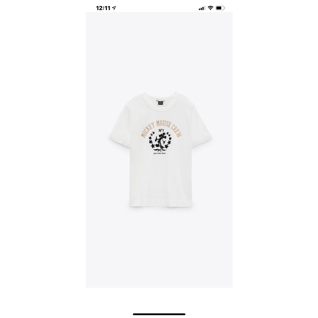 Áo phông Mickey sequin size S - Zara authentic 100% new tag