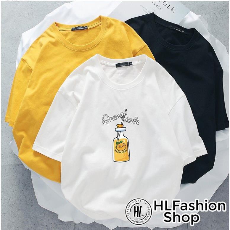 Áo thun tay lỡ form rộng chai nước Orange Soda cực xinh tươi, áo phông VHLFashion