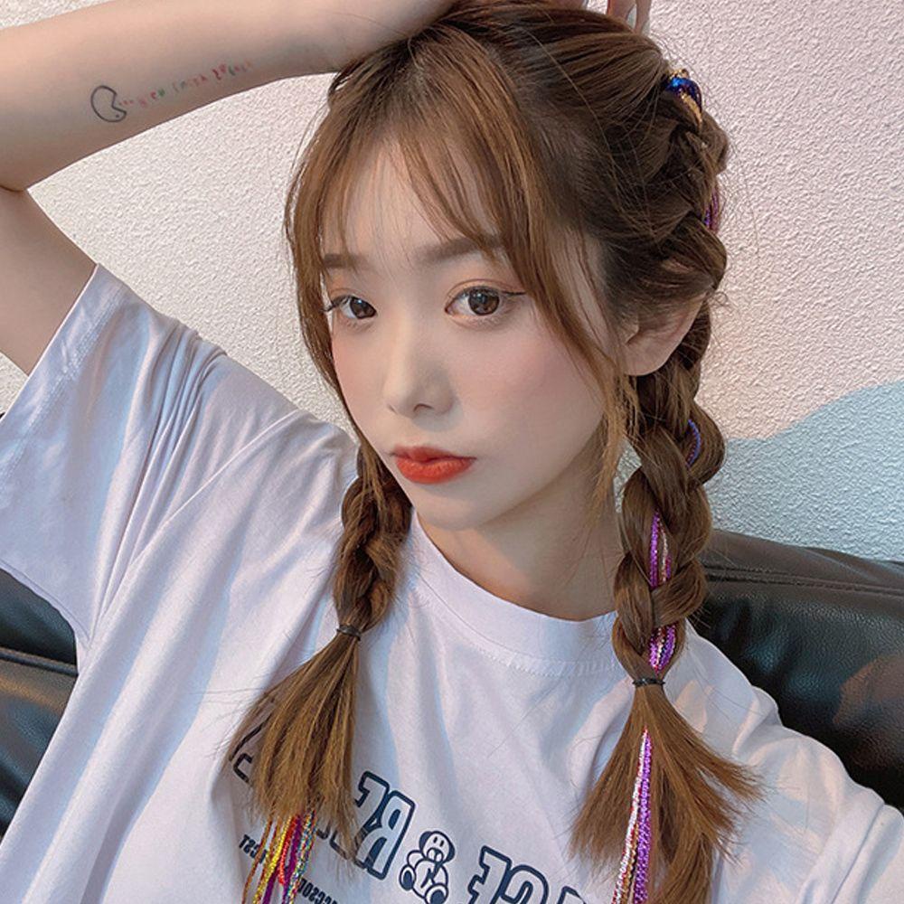 Dây Cột Tóc Giả Nhiều Màu Sắc Tua Rua Phong Cách Hip Hop Hàn Quốc VANES1 Dành Cho Bạn Gái