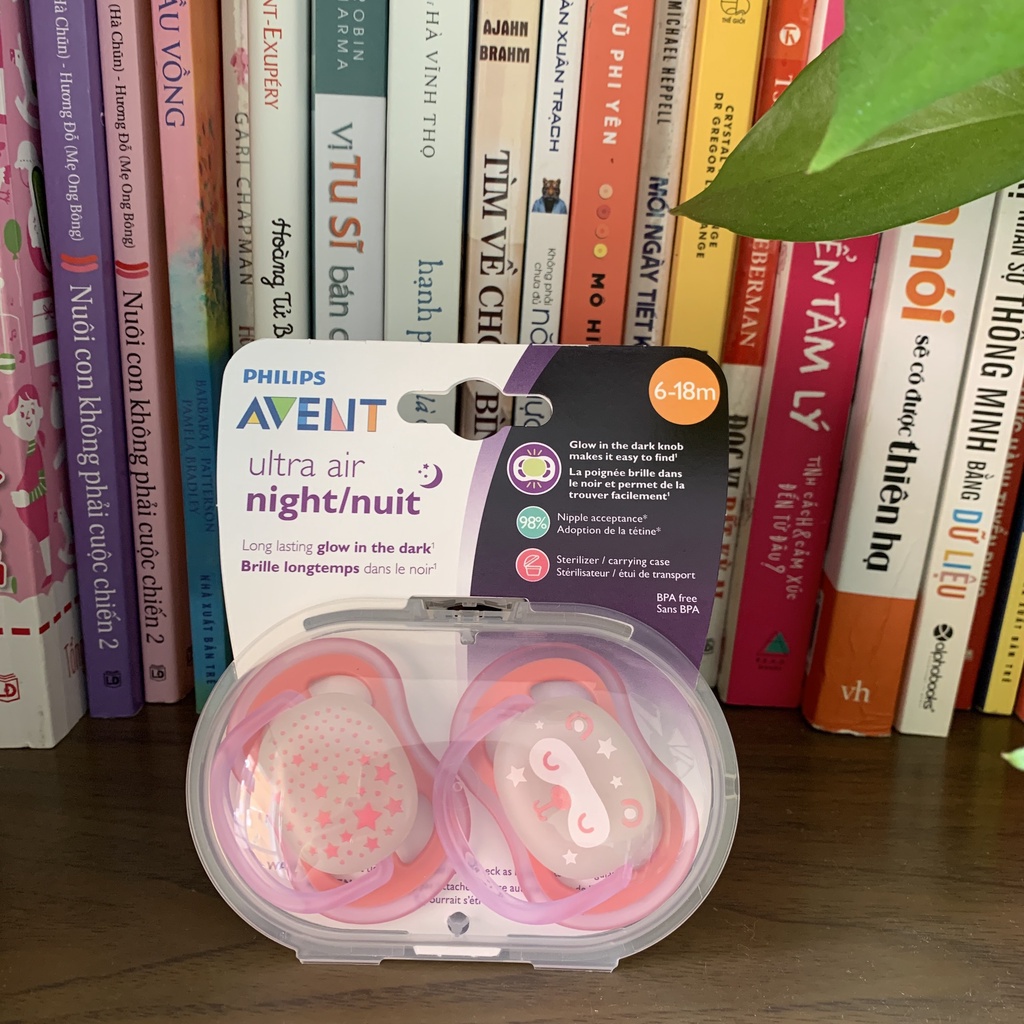 Núm Ty Ngậm Phát Sáng Avent ULTRA AIR NIGHT Cho Bé từ 0-6 Tháng, 6-18 tháng, Giúp Bé Tự Ngủ, Chỉnh Nha Chống Vẩu