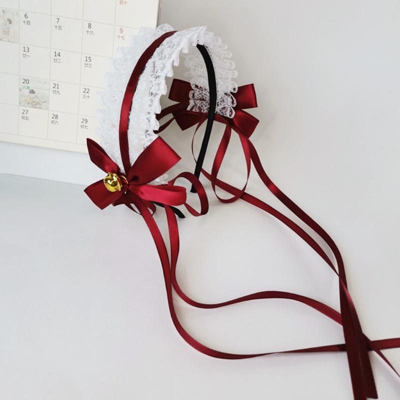 Băng Đô Ren Đính Chuông Dài Phong Cách Steampunk Lolita