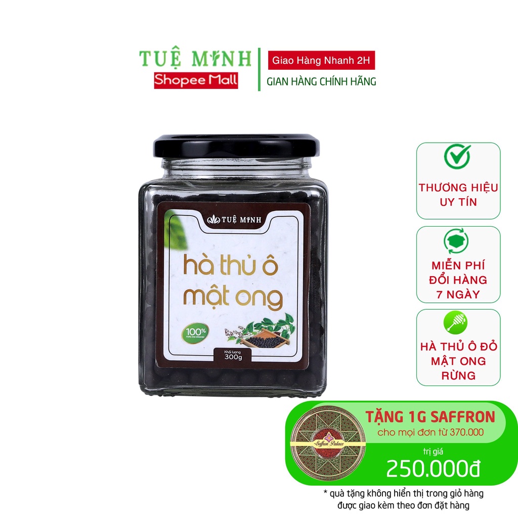 Viên hà thủ ô Tuệ Minh đã chế đậu đen mật ong hũ 100gr, 250gr có đủ công bố, kiểm nghiệm an toàn