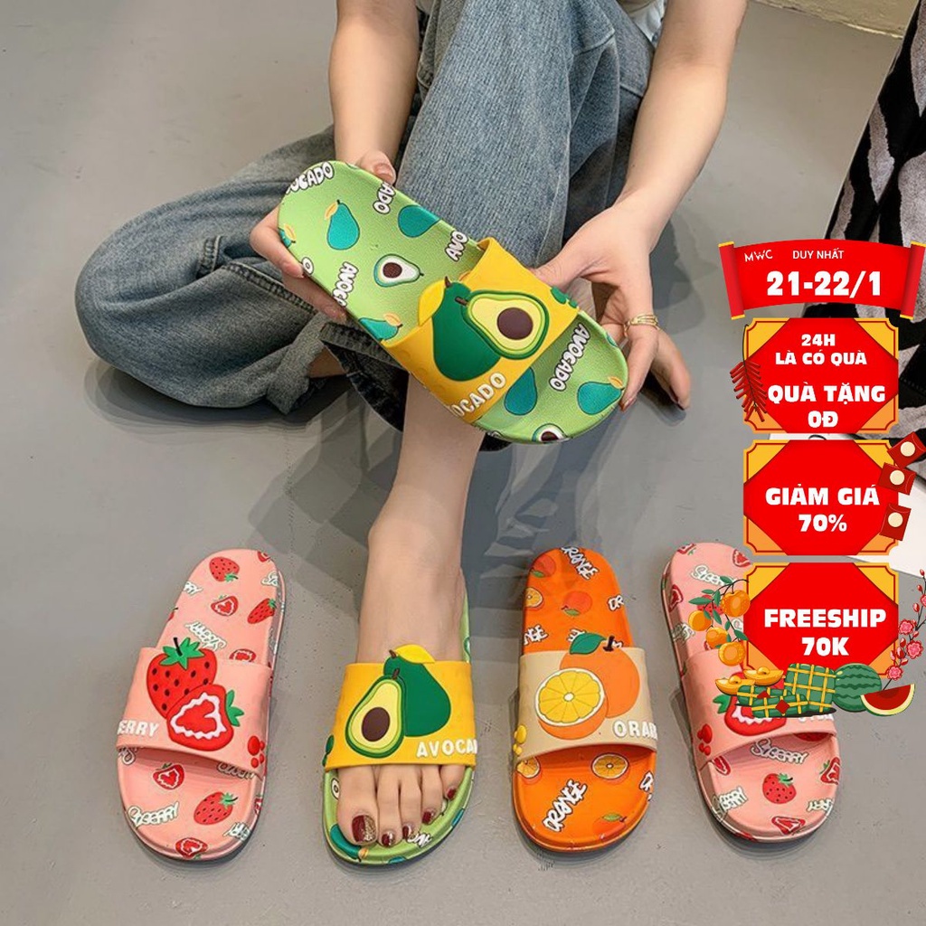 DÉP NỮ THỜI TRANG MWC - DÉP NỮ QUAI NGANG ĐẾ BỆT HÌNH TRÁI CÂY - DÉP NỮ NGỘ NGHĨNH SIÊU XINH SIÊU HOT NUDE- 3446