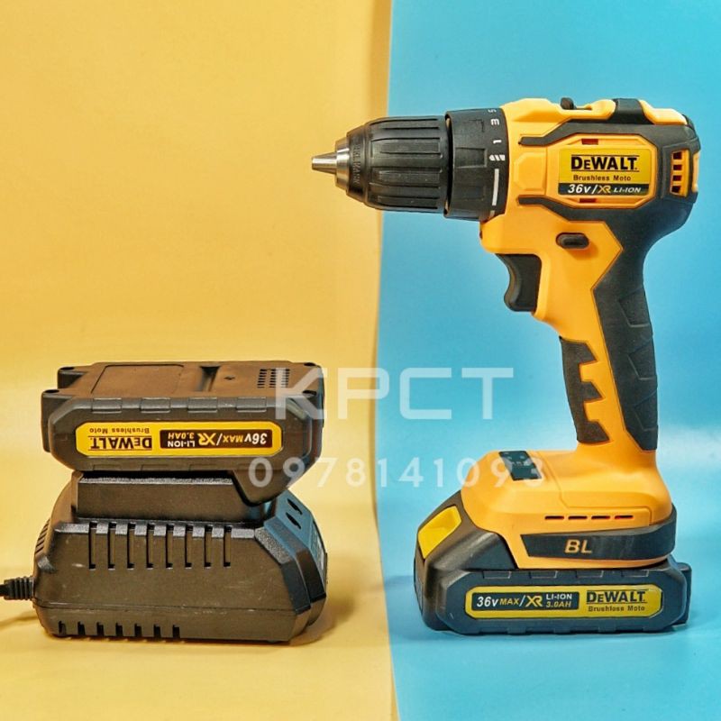 Máy khoan pin DeWalt 36v động cơ không chổi than vòng tua nhanh