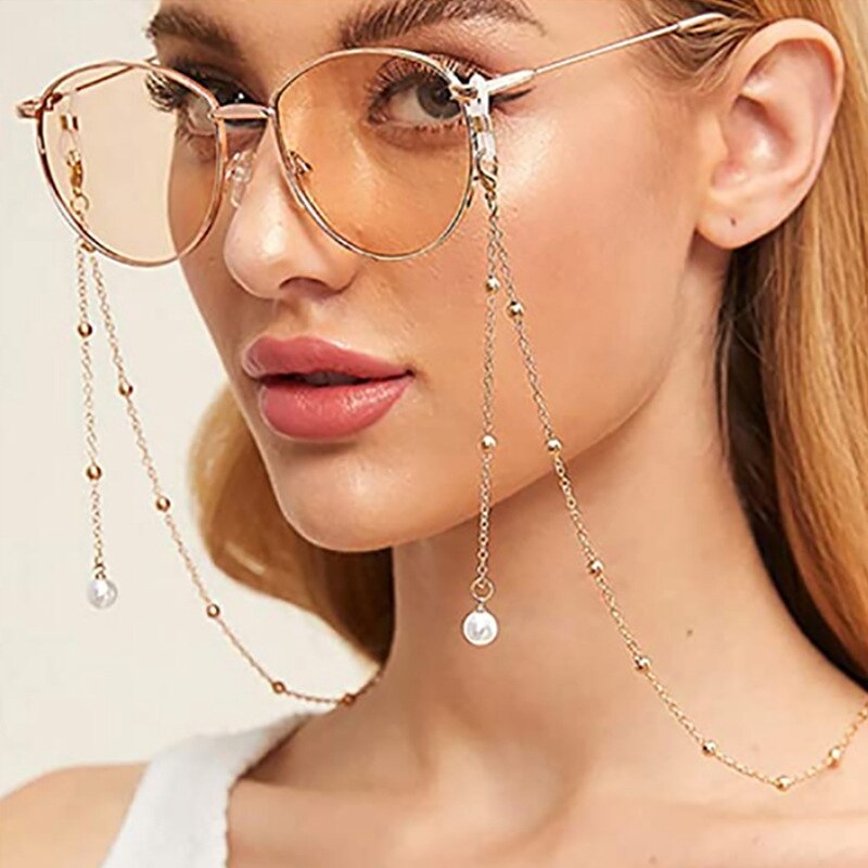 Dây Đeo Mắt Kính Gắn Ngọc Trai Thời Trang Cho Nữ
