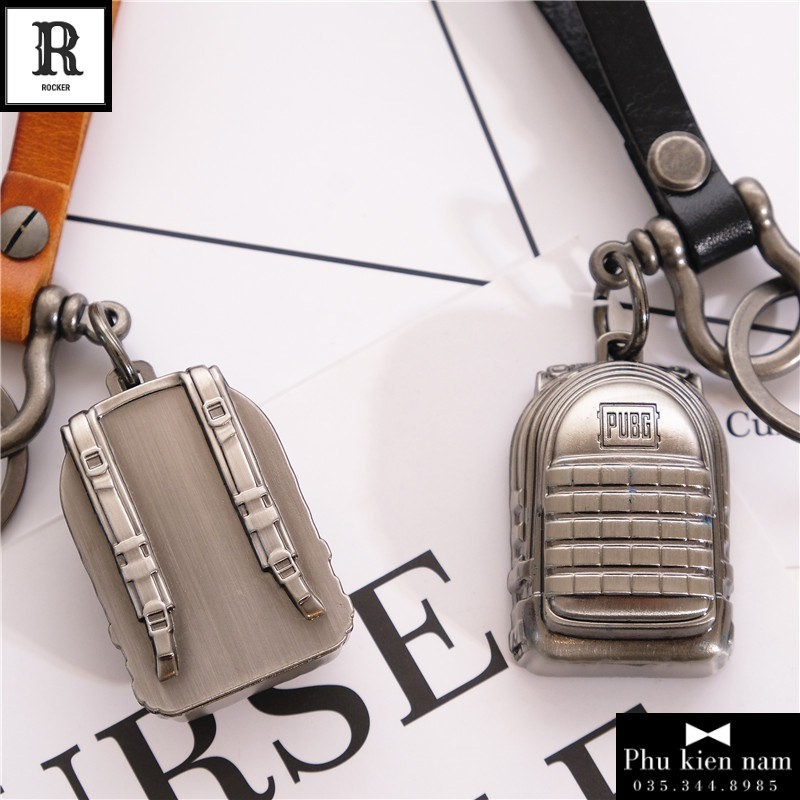 Móc khóa Balo PUBG kết hợp với Dây Da
