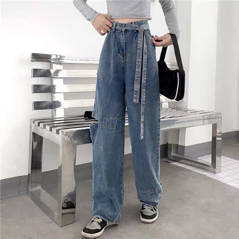 [Mã FAMARAL1 giảm 10K đơn 50K] Quần jean ống rộng dài nữ cao cấp 9999