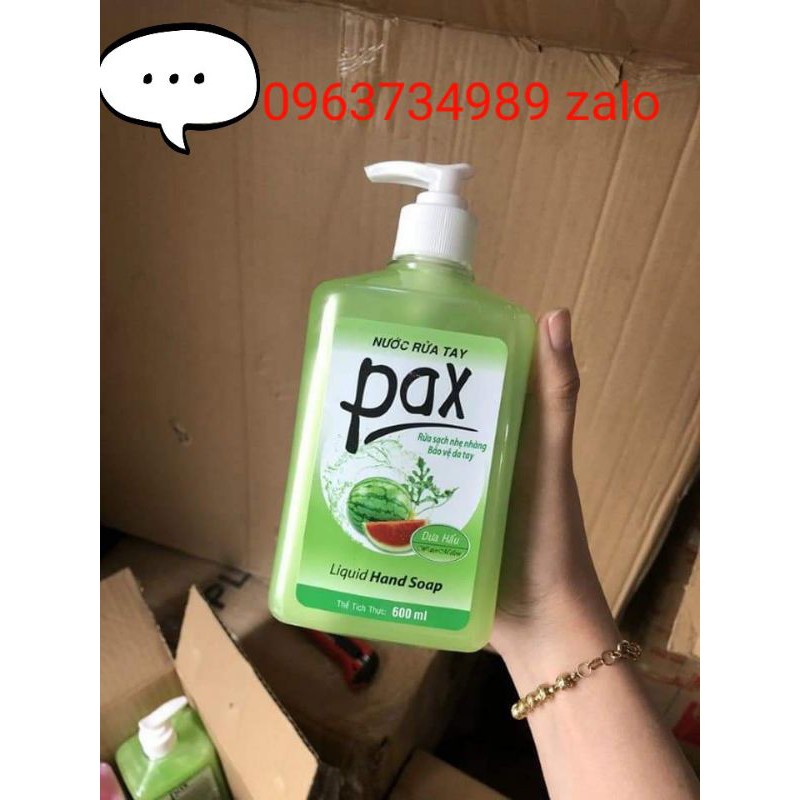 Nước rửa tay pax 600ml cao cấp mẫu mới( dâu, trà xanh, dưa hấu)