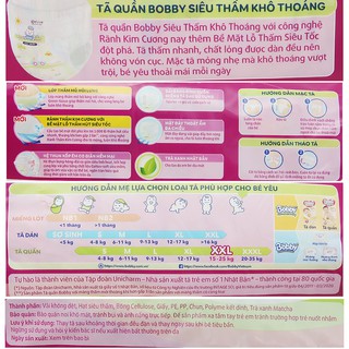 Tã quần bobby siêu đại size M76/L68/XL62/XXL56