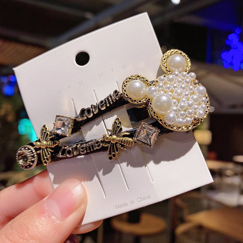 Kẹp tóc sang chảnh phong cách retro hàn quốc ngọc trai nhân tạo DK8 - Sherry Store