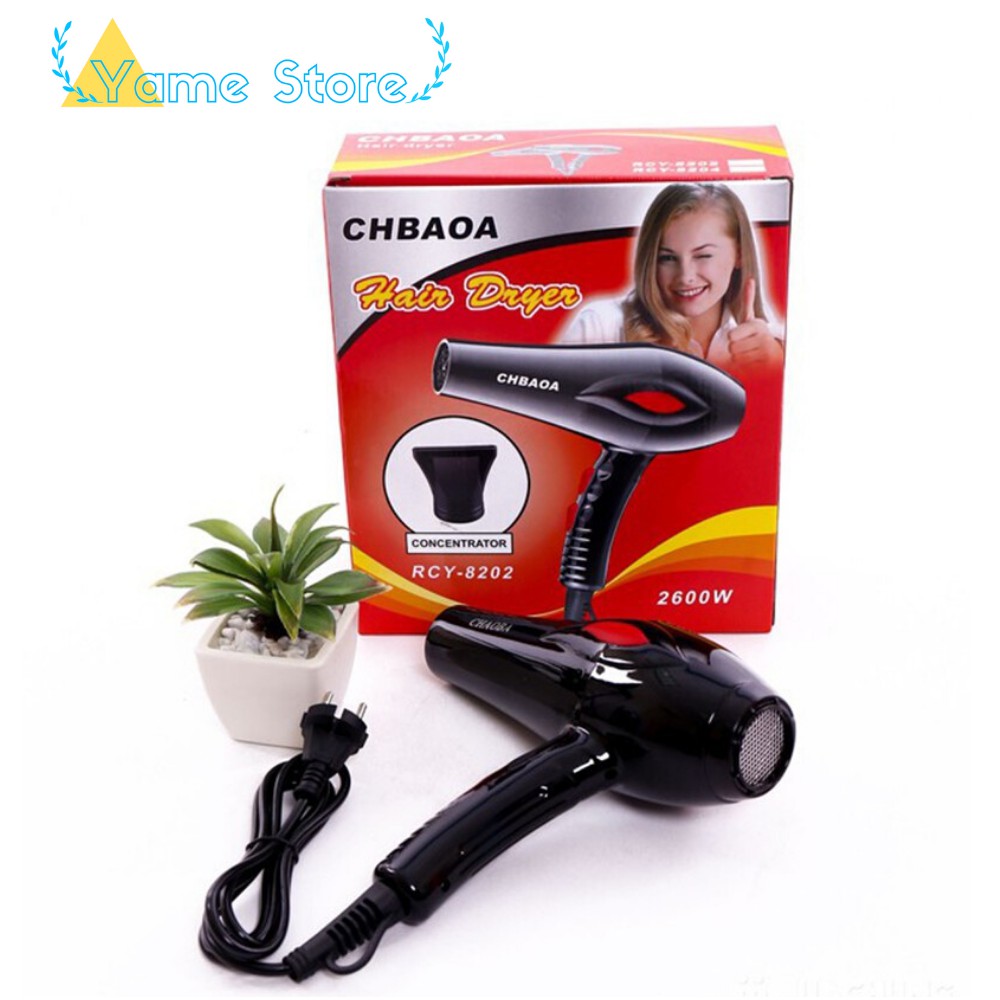Máy sấy tóc Chaoba 8202 - 2600W, màu Đen, kích thước 26x23cm