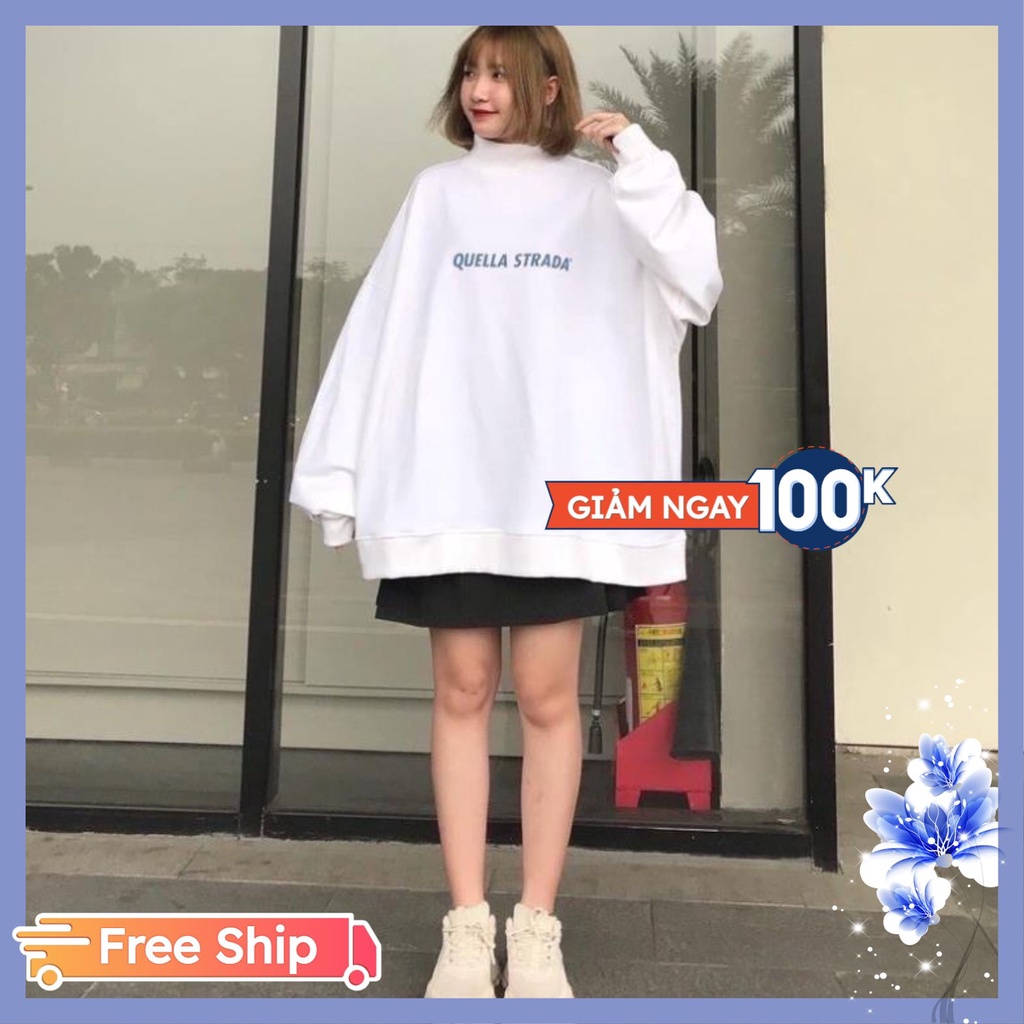 Áo sweater nam nữ Unisex form rộng Quella Teenxx10, Áo hoodie nỉ phong cách oversize