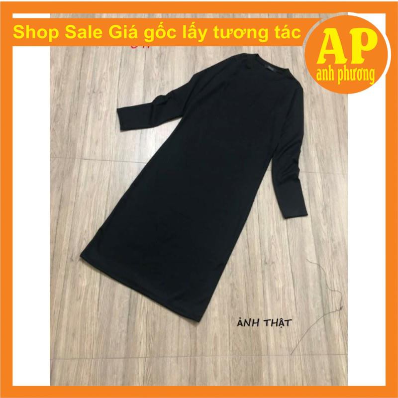 (RẺ VÔ ĐỊCH) Váy body len tăm dài tay cổ tròn có ảnh thật sp | BigBuy360 - bigbuy360.vn