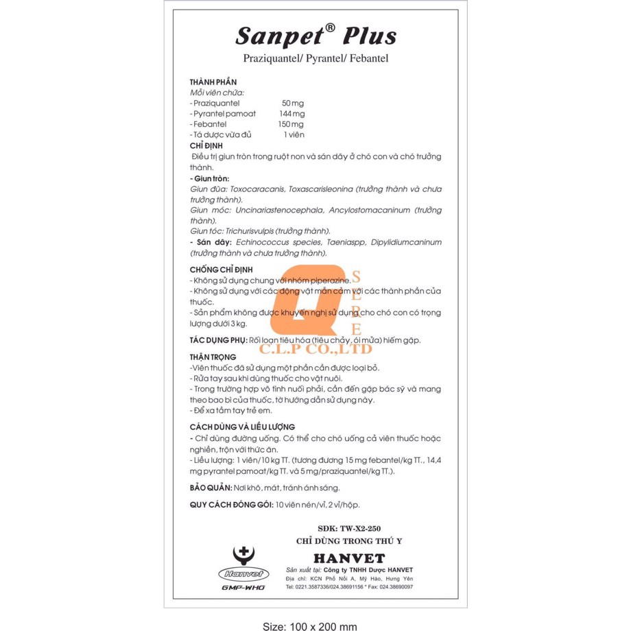 1 VIÊN S A N PET PLUS