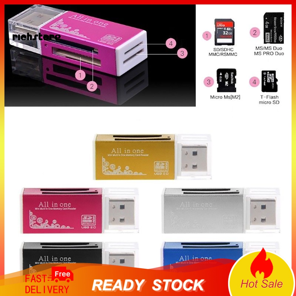 Đầu Đọc Thẻ Nhớ USB 2.0 Cho SD / SDHC MMC TF MS M2 | BigBuy360 - bigbuy360.vn