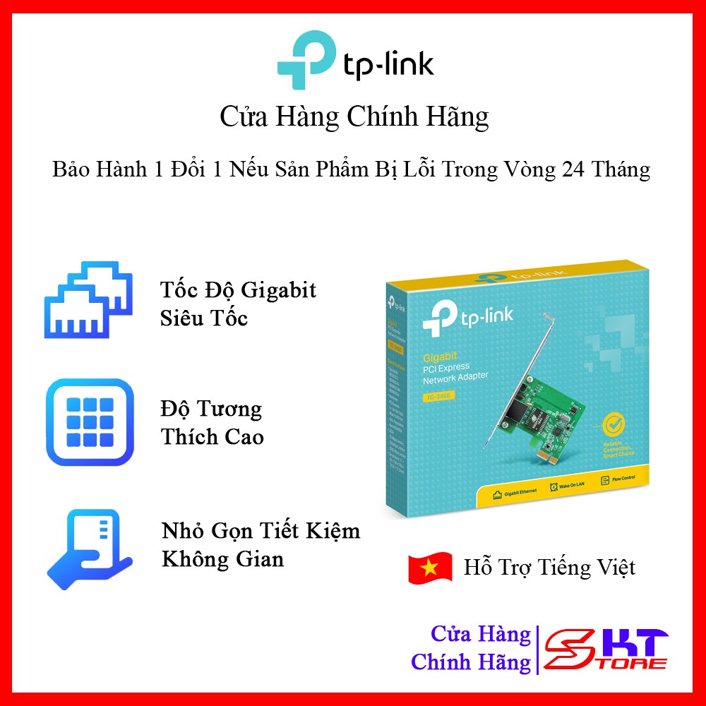 Card Mạng Gigabit PCI Express Tp-Link TG-3468 Tốc Độ 1000Mbps - Hàng Chính Hãng | BigBuy360 - bigbuy360.vn