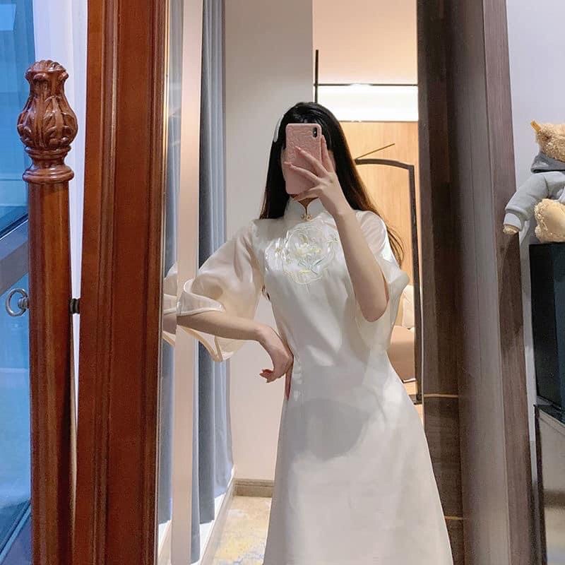 Váy đầm kiểu sườn xám, áo dài cách tân Quảng Châu siêu xinh