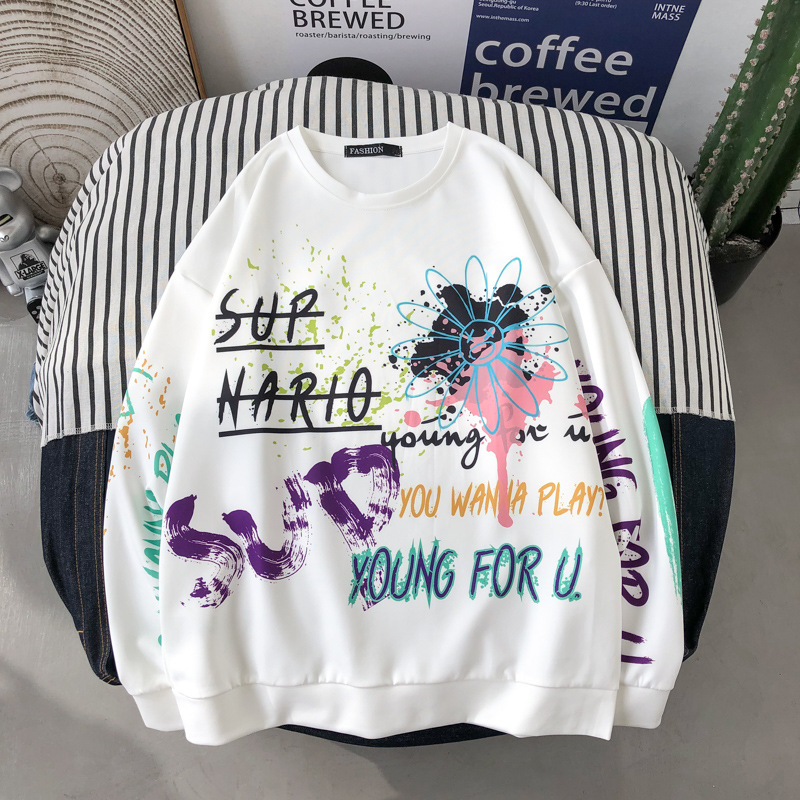 Áo Sweater Tay Dài In Họa Tiết Cá Tính Sành Điệu Cao Cấp