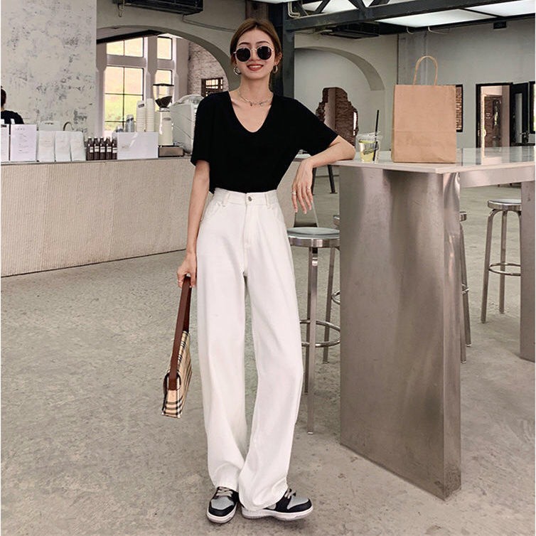 QUẦN KAKI JEAN ỐNG SUÔNG LƯNG CAO DÁNG DÀI HAIQUANG PHONG CÁCH HÀN QUỐC CÁ TÍNH MÃ 405