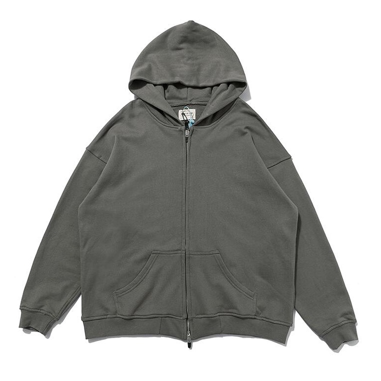 Áo Khoác cotton Có Mũ Trùm Phối Khóa Kéo Thời Trang unisex
