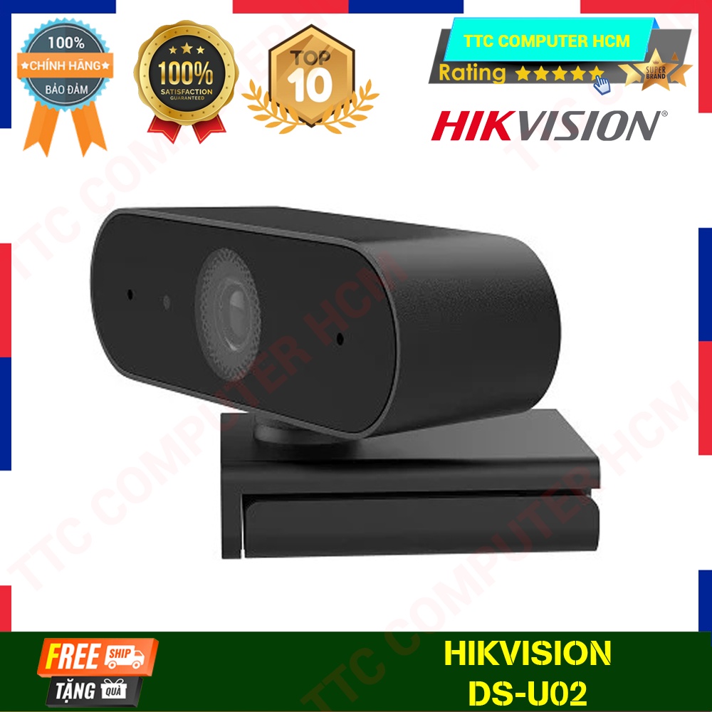 HIKVISION DS-U02 | Webcam máy tính Full HD 1920x1080P Có Mic Livestream Dạy & Học Online - HÀNG CHÍNH HÃNG TTC COMPUTER