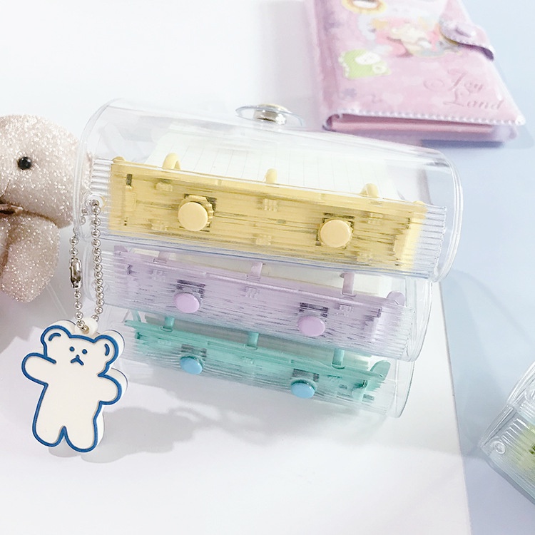 Sổ còng mini SOSAMA sổ ghi chép gáy còng bìa nhựa trong suốt có thể thay giấy SN-001335