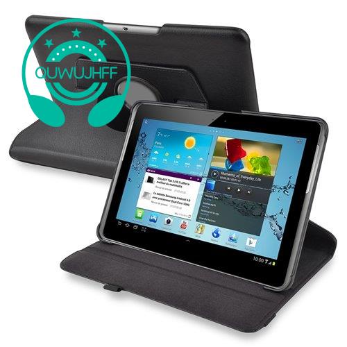Bao da máy tính bảng màu đen xoay 360 độ cho Samsung Galaxy Tab 2 P5100/P5110 10.1 inch