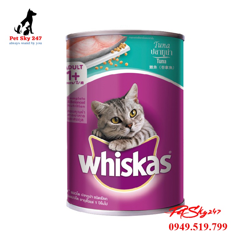 Thức Ăn Pate Mèo Whiskas Nhiều Vị Lon 400g