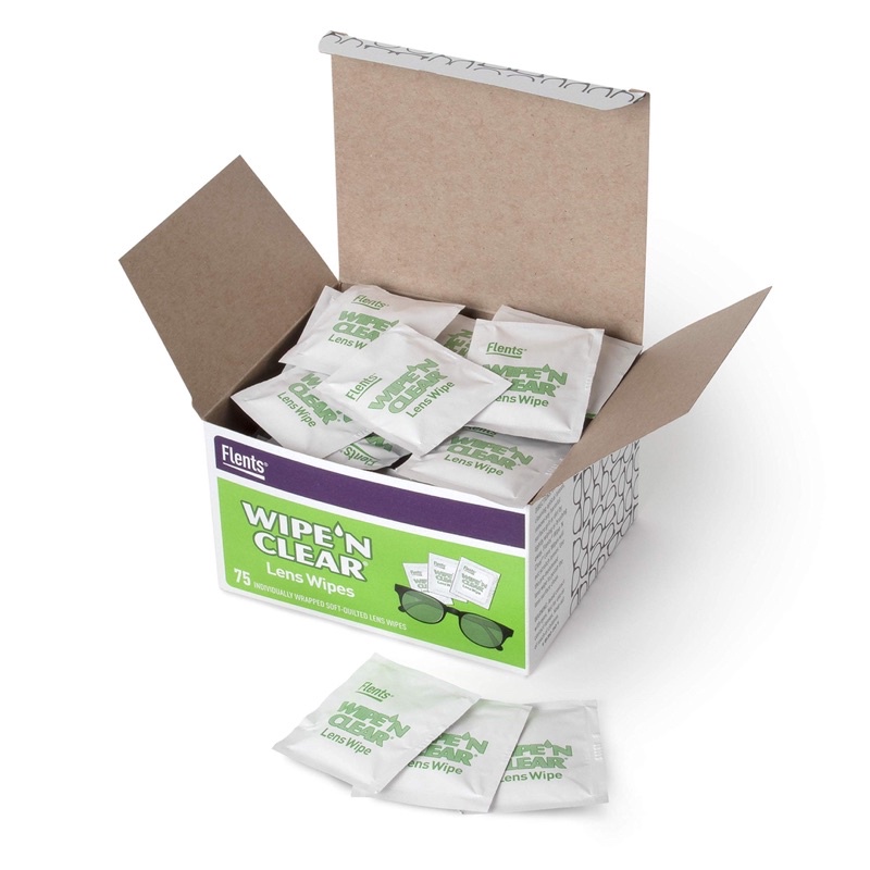 [BILL MỸ] HỘP 75 MIẾNG LAU KÍNH FLENTS WIPE’N CLEAR LENS WIPES