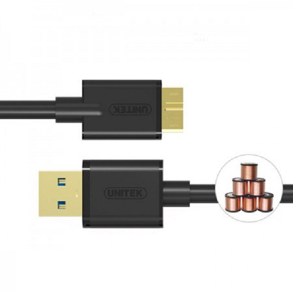 Cáp Usb Micro-B Unitek 1m Y-C 461 bbk 461 gbk (3.0), 2m YC 463 GBK Cáp dữ liệu ổ cứng di động 3.0 Unitek YC 461BBK