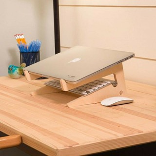 Giá gỗ đỡ laptop macbook, kệ laptop tản nhiệt tự nhiên bằng gỗ cho laptop