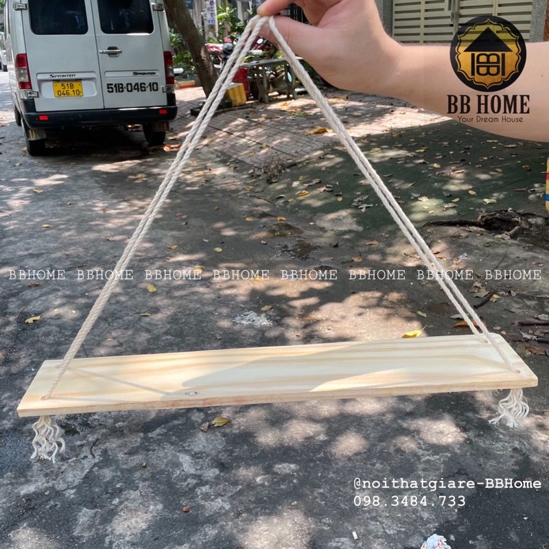 Ván kệ treo tường gỗ thông decor 50cm-BBHome