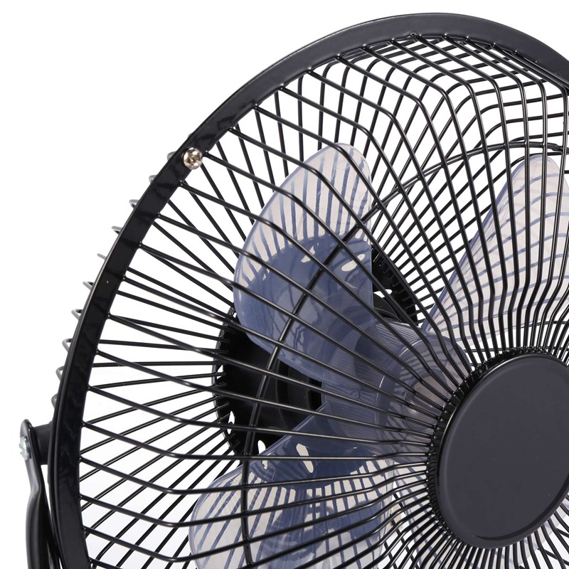 Quạt Thông Gió Làm Mát Bằng Kim Loại 8Inch Màu Đen Chạy Bằng Năng Lượng Mặt Trời 5W