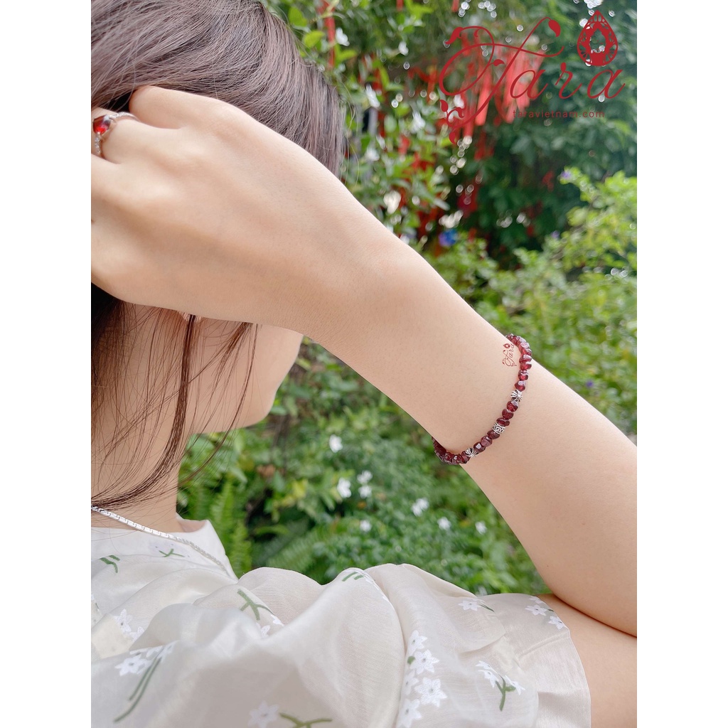 Vòng tay Tara Gems - Vòng Garnet thô tình duyên, may mắn tốt cho phái nữ