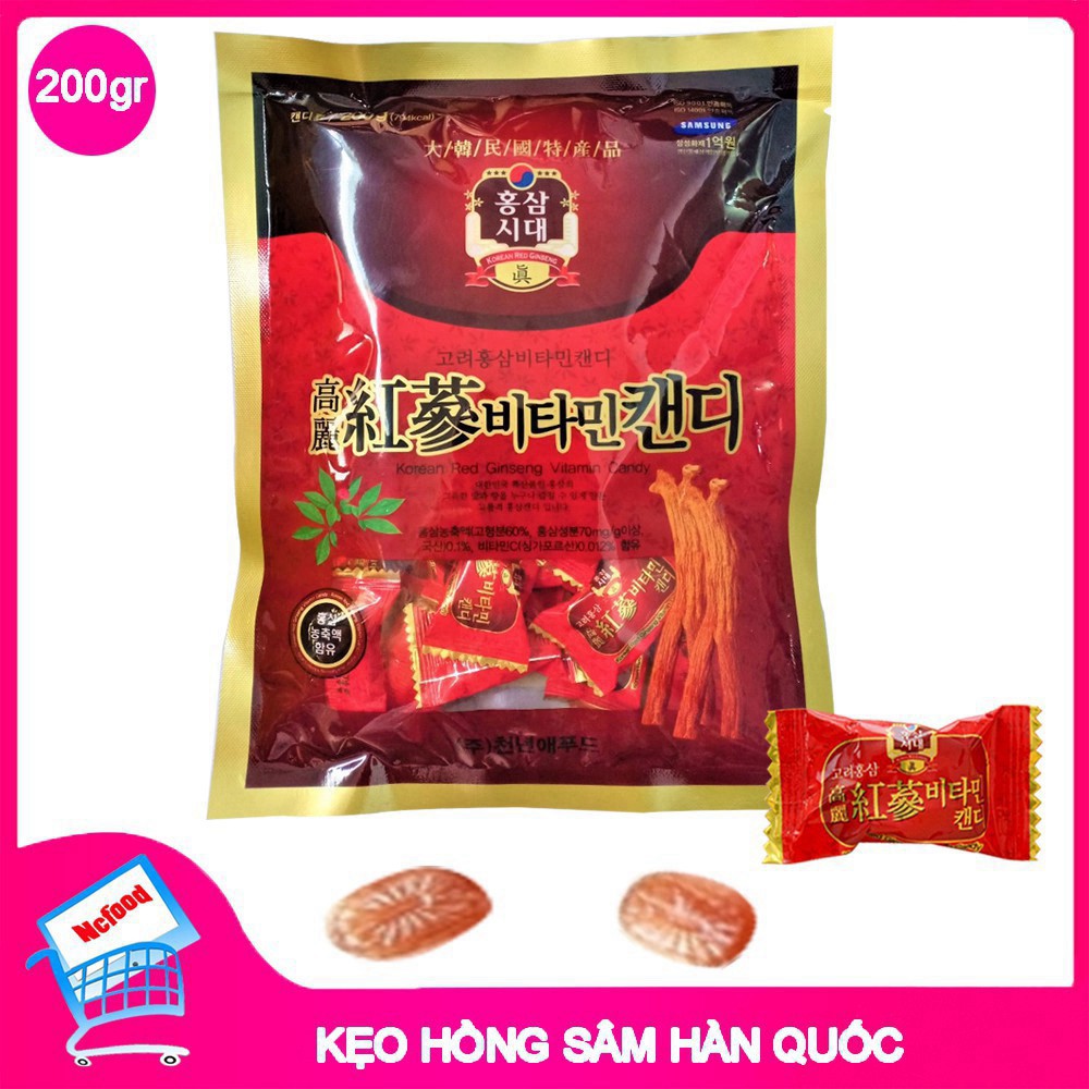 Kẹo Sâm Hàn Quốc Hồng Sâm 200G FREESHIP Kẹo Sâm Không Đường Han Quoc Chính Hãng Rất Tốt Cho Sức Khỏe