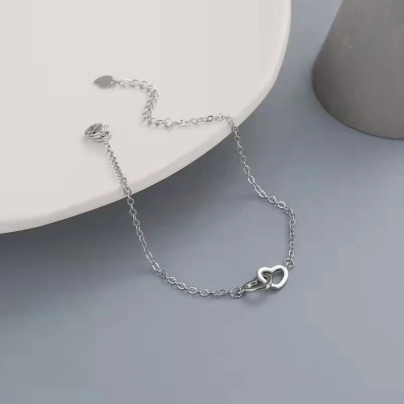 Vòng Đeo Tay Hình Trái Tim Đôi Thời Trang Dành Cho Nữ