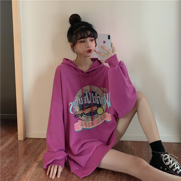 ZHELIHANGFEI Áo Hoodie Tay Dài Kiểu Dáng Đơn Giản Dễ Phối Đồ