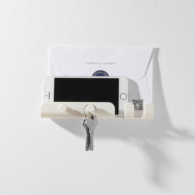 Giá đỡ điện thoại/ máy tính bảng gắn tường có 4 móc đa năng sáng tạo