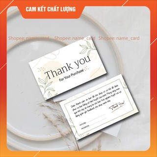 Thiệp cảm ơn khách hàng kích thước 9x5,5 cm dùng cho shop bán hàng