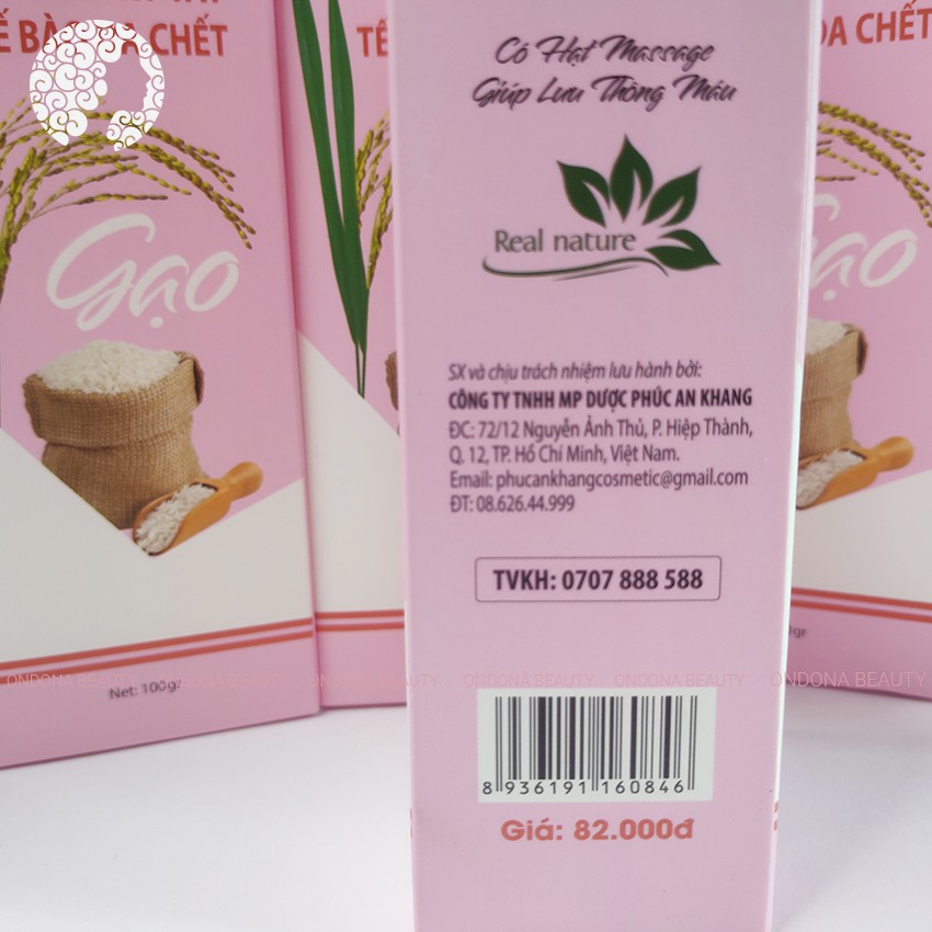 [Real Natural] KEM TẨY KỲ TẾ BÀO DA CHẾT TINH CHẤT GẠO (dành cho da mặt) Gold Bee - Ondona Beauty