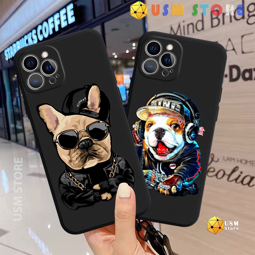Ốp lưng iphone cạnh vuông, PULL DOG 6/7/8/7P/8P/X/Xmax/11/11Pro/11Promax/12/12Mini/12Pro/12Promax/13pro/13Promax/13mini