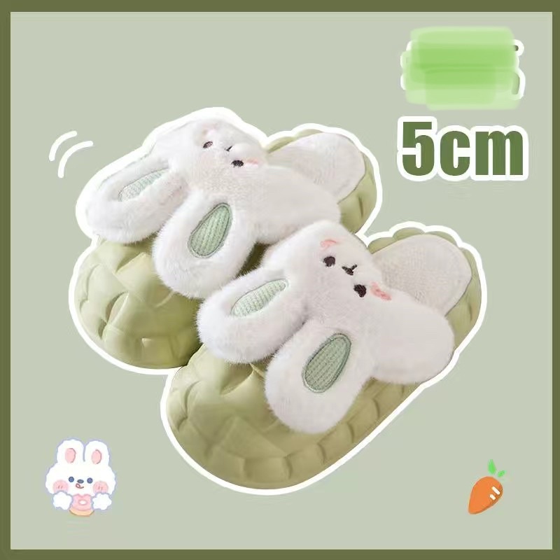Dép bông hình thỏ-có thể tháo lót bông để giặt