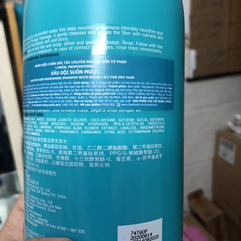 [Chính hãng] [Kèm vòi] Dầu gội suôn mượt cho tóc khô L'oreal Hair Spa Deep Nourishing shampoo 1500ml - Chính hãng