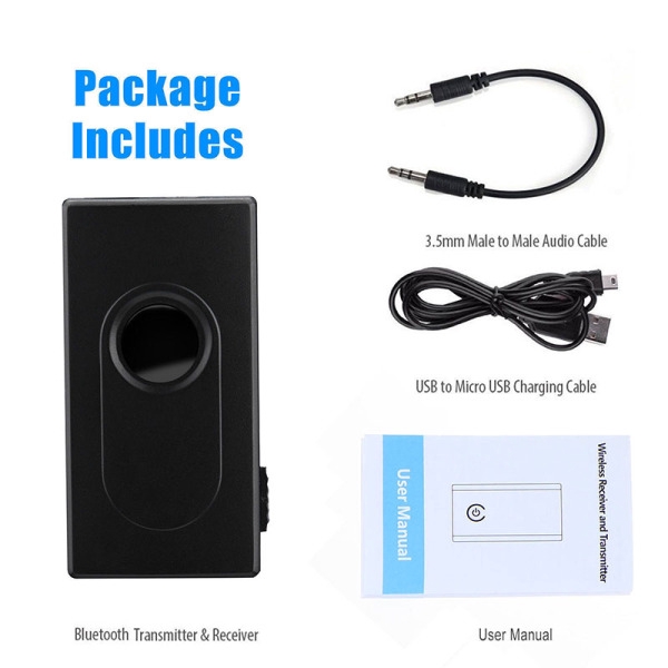 Bluetooth V4 Transmitter Receiver Wireless A2DP 3.5mm Stereo Audio Music Adapter