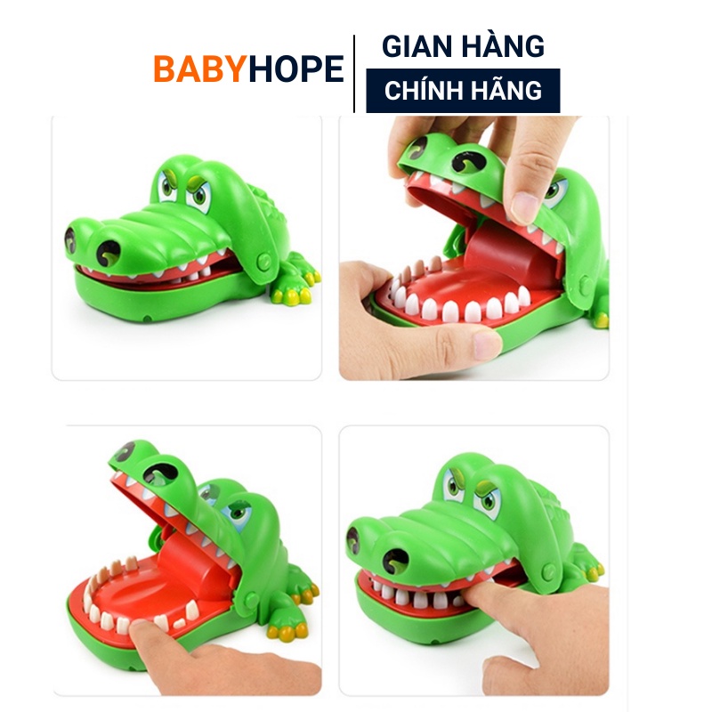 Đồ chơi khám răng cá sấu cắn ngón tay size lớn nhất dành cho bé và cả gia đình Babyhope