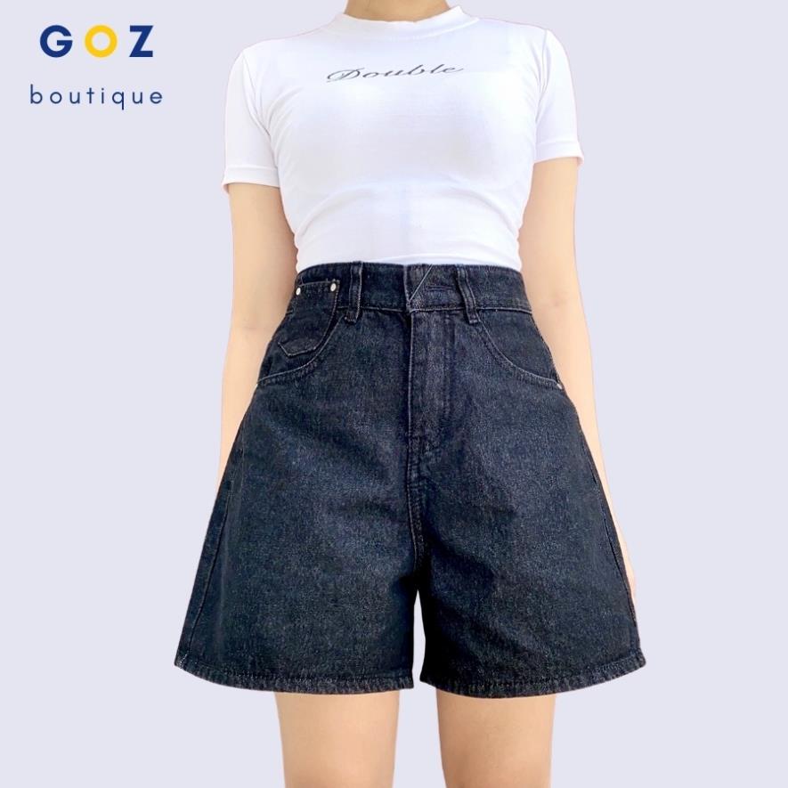 Quần Short Jeans Ngố Ống Rộng Túi Hông GOZ Ulzzang (2 Màu ) , Chất Jeans Mềm Dày Dặn , Dáng Quần Ống Rộng Cực Thon Chân