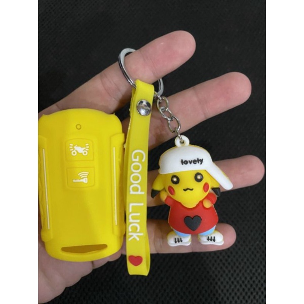 0Bao bọc Remote 2 nút Smartkey Honda tặng kèm móc khoá hoạt hình 3D