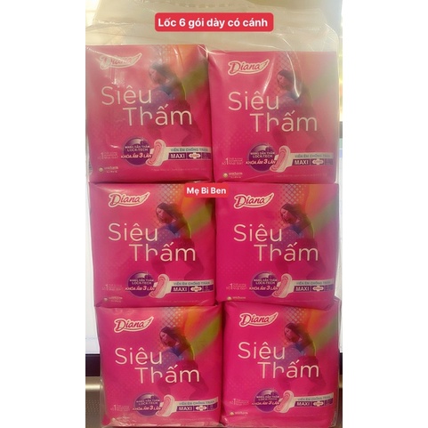 [Chính Hãng] Lốc 6 gói Băng Vệ Sinh Diana siêu thấm siêu mỏng cánh 8 miếng/gói mặt lưới 23cm
