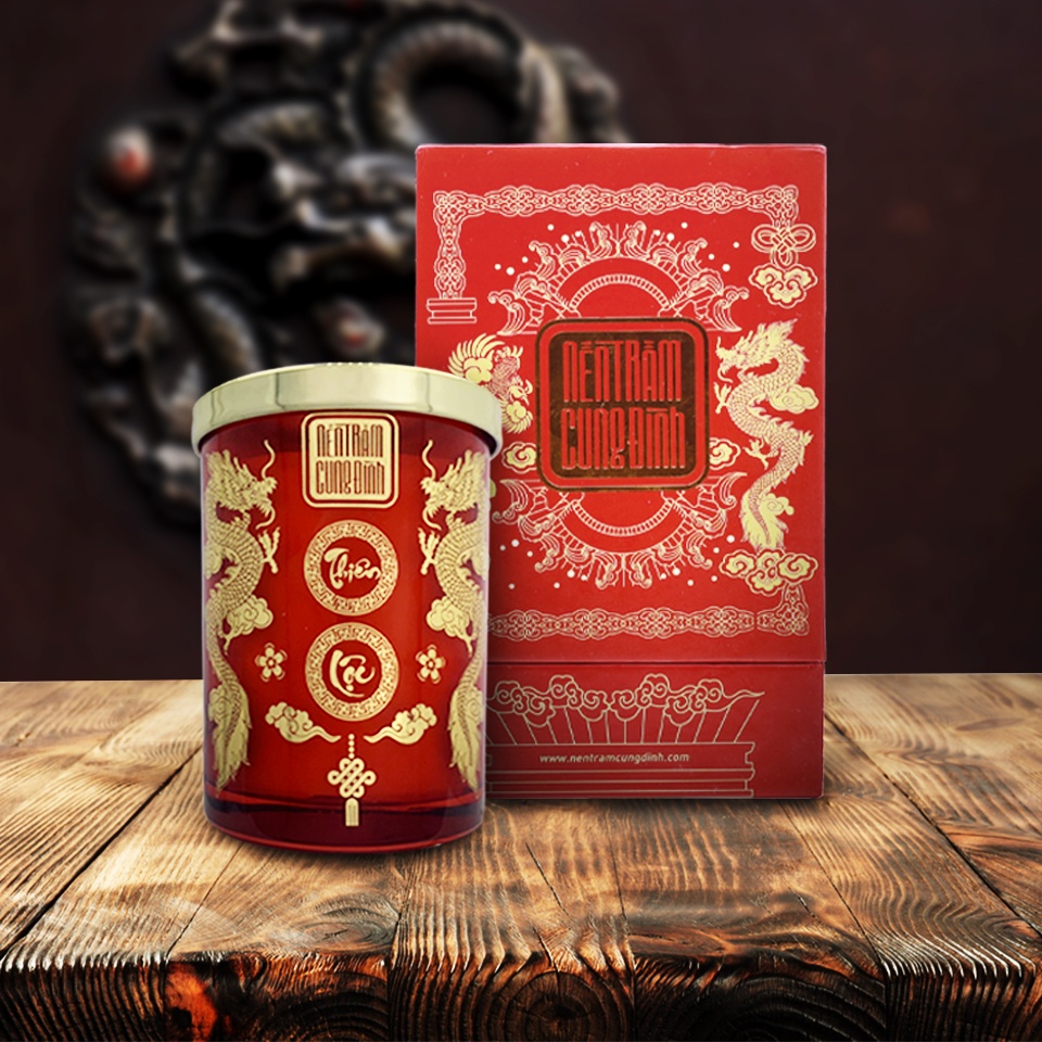 Nến trầm dâng hương cung đình lọ 250gr, an toàn & cao cấp