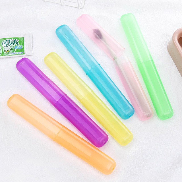 Hộp đựng, Ống đựng bàn chải đánh răng có nắp đậy nhỏ gọn, sạch sẽ tiện dụng khi đi du lịch